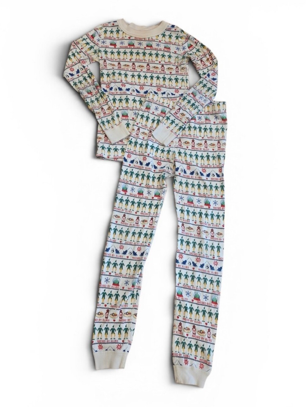 Hanna Andersson Christmas Elf Long John Pajama Set 140